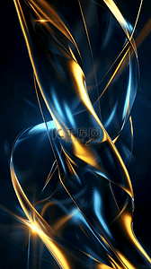 蓝金科技玻璃质感流动光纤粒子光效背景图