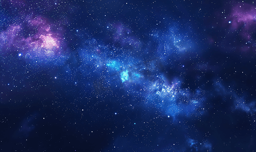 蓝色节气海报摄影照片_星空银河全景素材