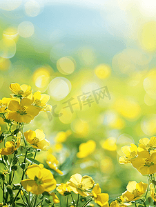 米黄色自然风景摄影照片_油菜花春天风景