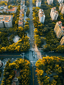 马路俯视图摄影照片_北京市朝阳区俯视图