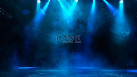 蓝色射灯舞台合成创意素材背景