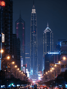 深圳地标建筑城市夜景风光