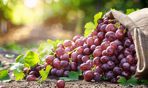 卸袋的葡萄农业