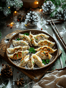 aigc冬至摄影照片_饺子水饺过节