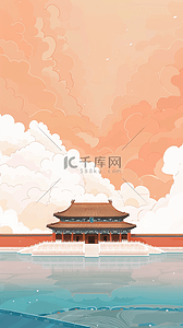 著名景点背景图片_国风语文课本封面故宫建筑背景