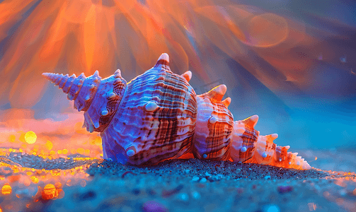 彩霞中的海螺
