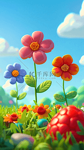 糖果花朵3D卡通游戏场景