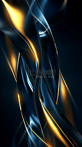 玻璃质感流体背景图片_蓝金科技玻璃质感流动光纤粒子光效素材