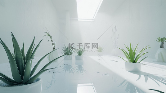 芦荟植物房间合成创意素材背景