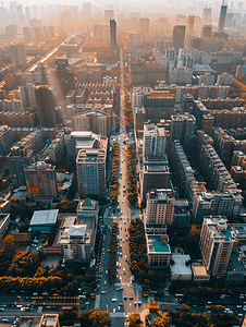 风景马路摄影照片_北京市朝阳区俯视图