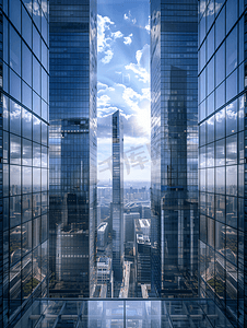 周年庆绿色墙摄影照片_CBD新城雄伟的高楼大厦