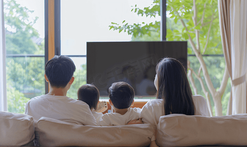 亚洲人幸福家庭看电视