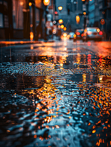 雨后的街道商业