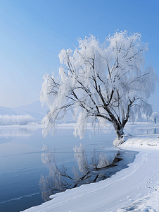 树挂摄影照片_吉林亚龙湾群景区冬天雾凇树挂风景