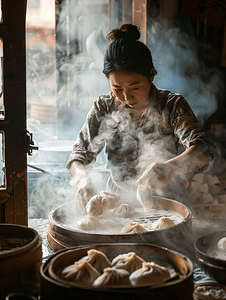 北方水饺摄影照片_包饺子北方