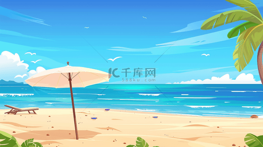 景区旅游背景图片_三亚海边度假遮阳伞的背景