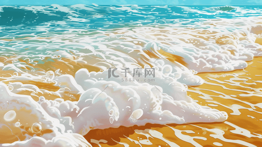 清新简约蓝天下大海海水海浪的背景