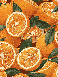 水果背景图片_黄色水果橙子树叶叶片纹理的背景