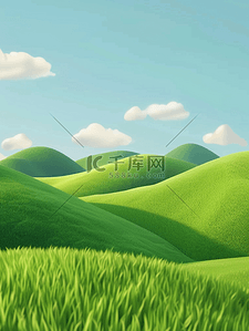 户外绿色简约背景图片_简约唯美户外绿色山坡山脉的背景