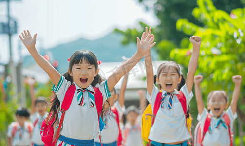 (9)摄影照片_亚洲人欢乐的乡村小学生