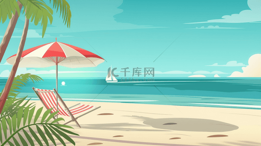 海边背景图片_三亚海边度假遮阳伞的背景