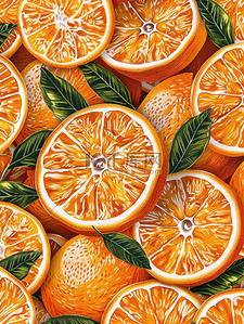 水果橘子背景背景图片_黄色水果橙子树叶叶片纹理的背景