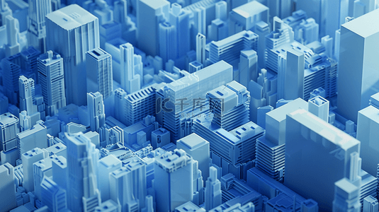 商业背景图片_蓝色空间质感建筑风格商业商务的背景