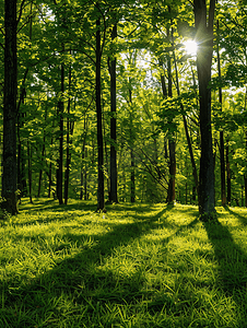 绿色生态摄影照片_森林风景绿色背景自然风光摄影图