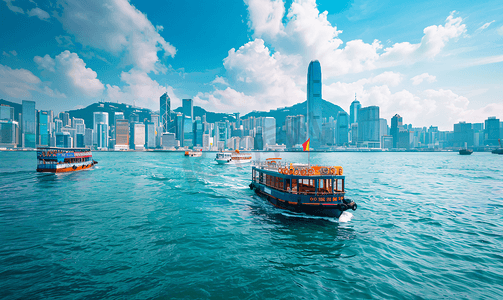 香港维多利亚港风光摄影图
