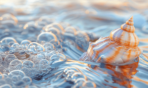 自然风景白天贝壳和水波室外贝壳和水波摄影图