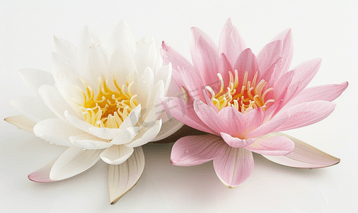 白色和粉色睡莲 2