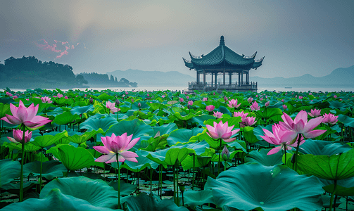 莲藕变黑摄影照片_杭州西湖盛开的荷花荷花池摄影图摄影图