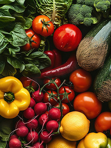 冰箱水果摄影照片_冰箱存放的水果蔬菜照片