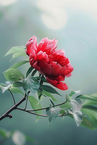 红色花朵摄影图春天写真照片