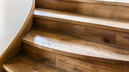 现代原木质感楼梯高清图片