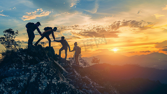 运动爬山跑步立体描绘摄影照片