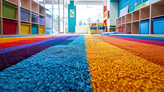 全屋保洁摄影照片_清洁幼儿园彩色地毯图片