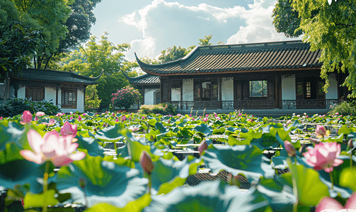 莲藕摄影照片_杭州西湖夏天荷花曲院风荷摄影图摄影图