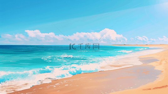大海背景图片_清新唯美大海海浪沙滩的背景