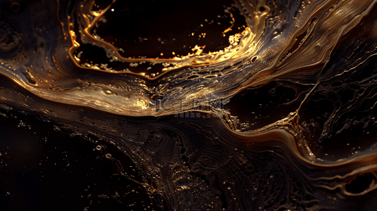 深色新中式鎏金流体抽象山川纹理背景图
