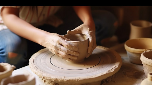 陶瓷工艺摄影照片_陶瓷制陶过程制作图片