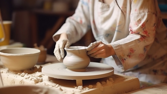 陶瓷工艺摄影照片_陶瓷制陶过程制作图片