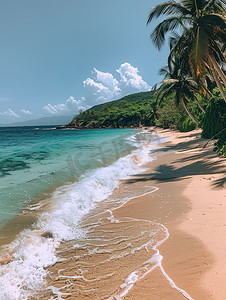 湛蓝清澈的大海夏天高清摄影图