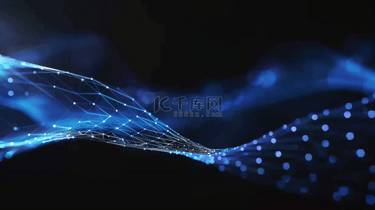 蓝色商务科技抽象粒子波形光线光效设计