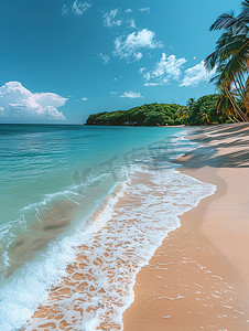 湛蓝清澈的大海夏天照片