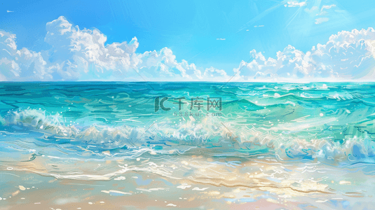 蓝色大海背景图片_蓝色大海海水碧绿海岸线的背景