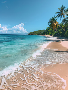 湛蓝清澈的大海夏天照片