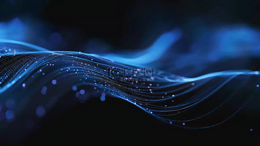商务背景图片_蓝色商务科技抽象粒子波形光线光效图片