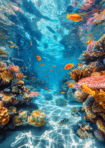 夏天海底世界海洋生物摄影照片