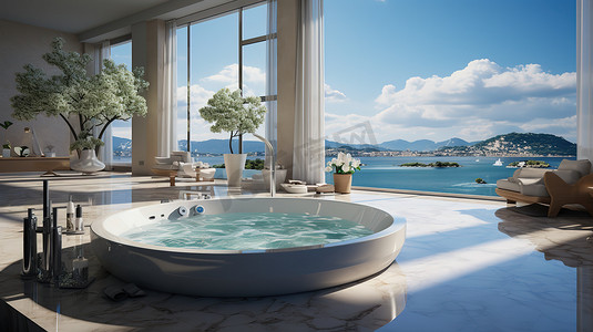 度假酒店豪华的浴缸图片